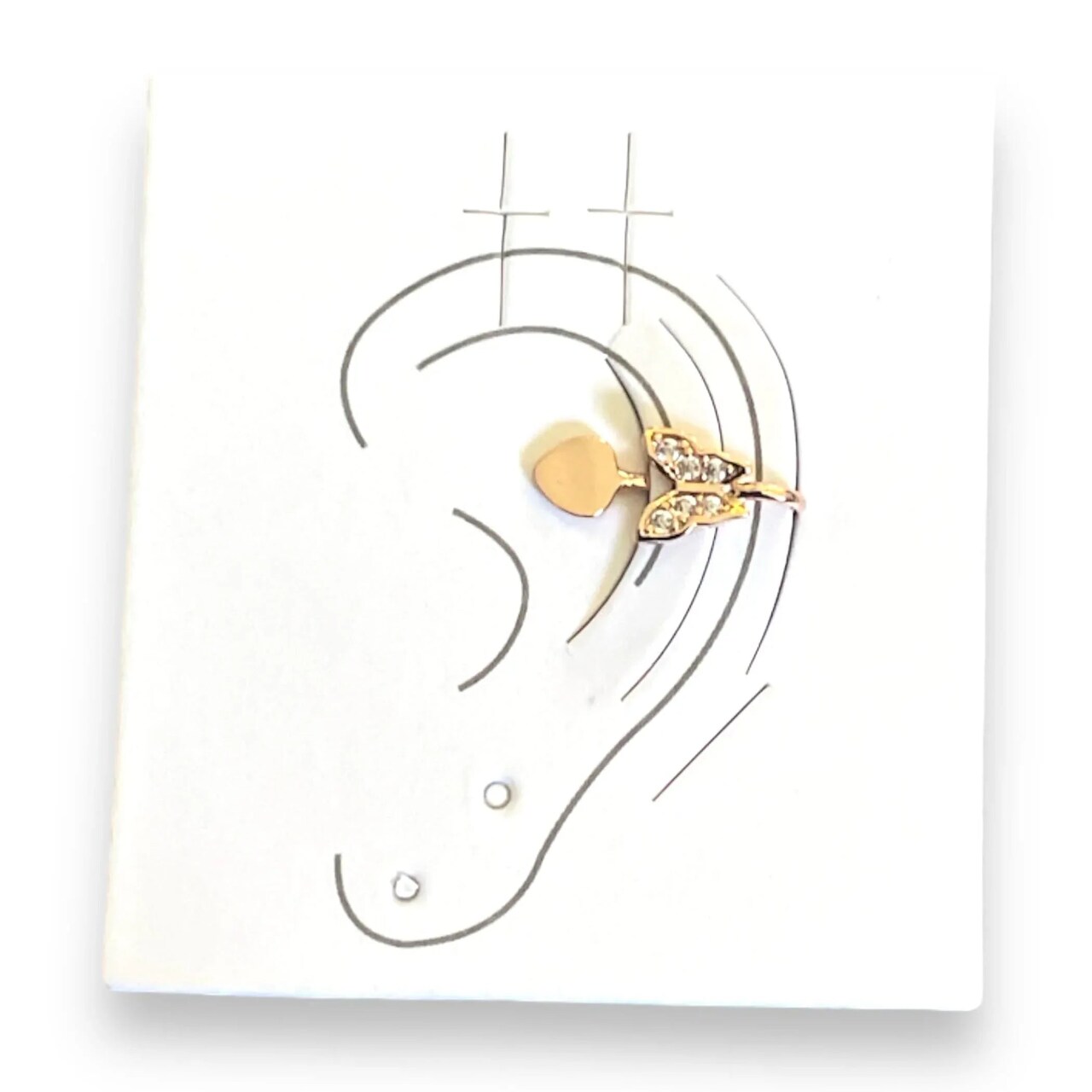 Butterfly Nose Ring for Women - Vintage Crystal Butterfly Nose Ring U-Shaped Clip-On Nose Stud Gold Plated Cz American Diamond Nose Pin Nose Cuff Crystal Septum Piercing Jewelry for Women